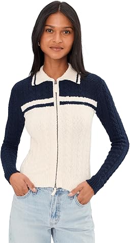 Кардиган из хлопкового букле с цветными блоками Kerry Zip