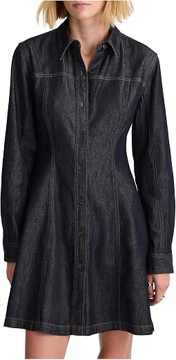 Женское мини-платье Seamed Shirt в цвете Rinse