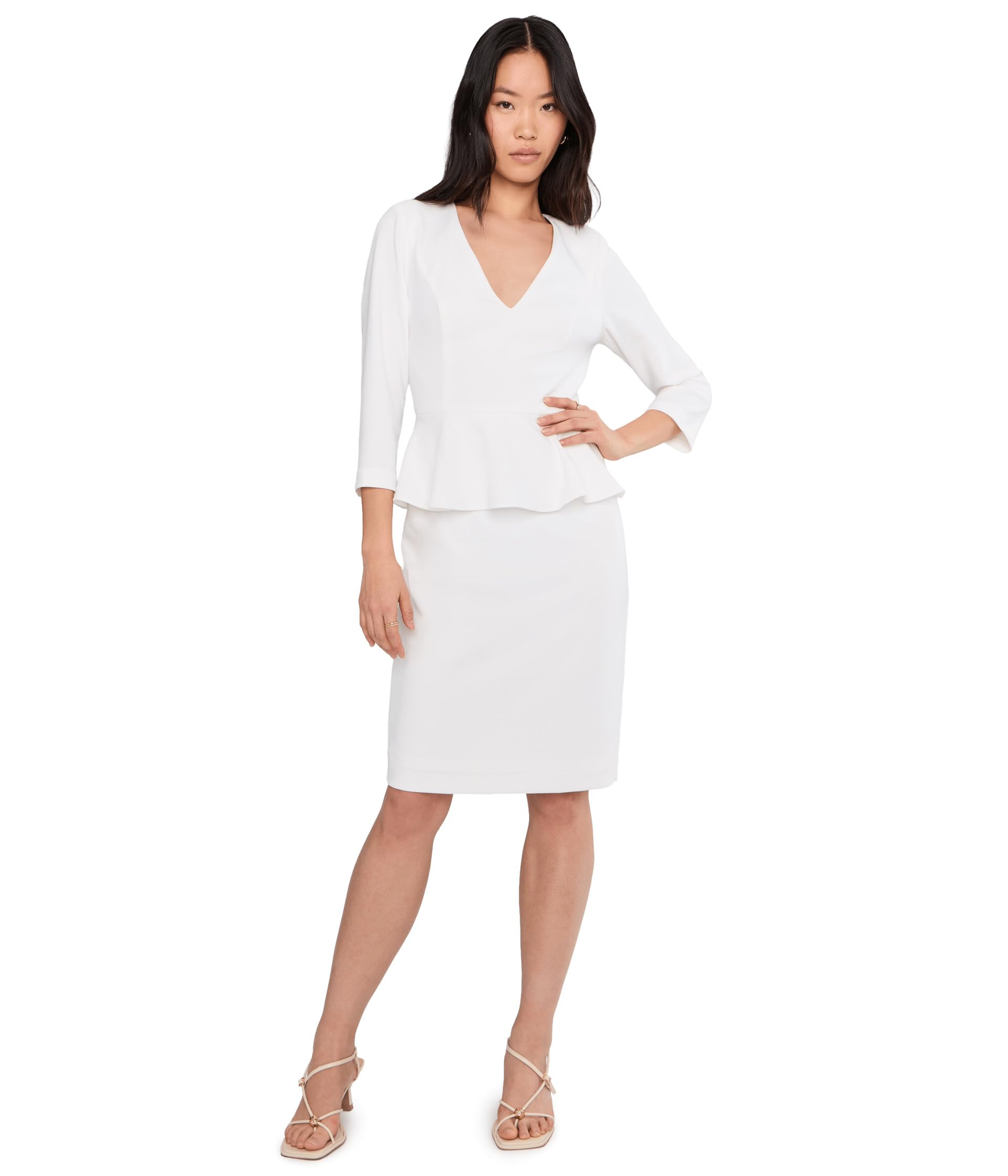 Женское короткое платье Crepe Peplum