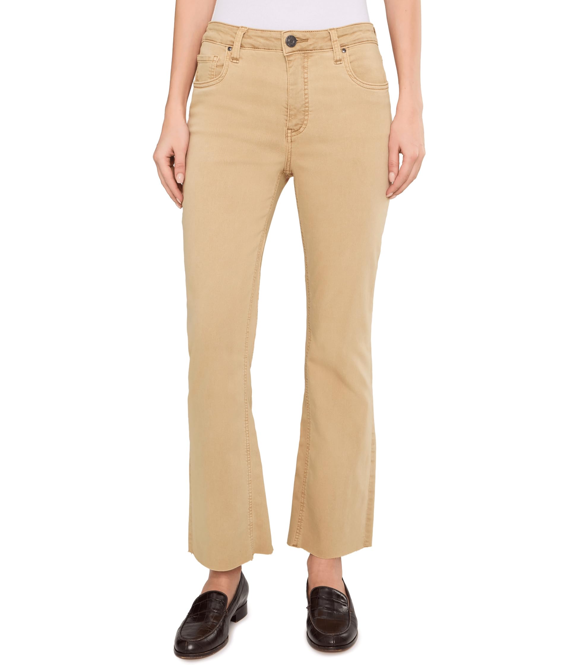 Kelsey High-Rise Fab Ab Ankle Flare in Biscotti