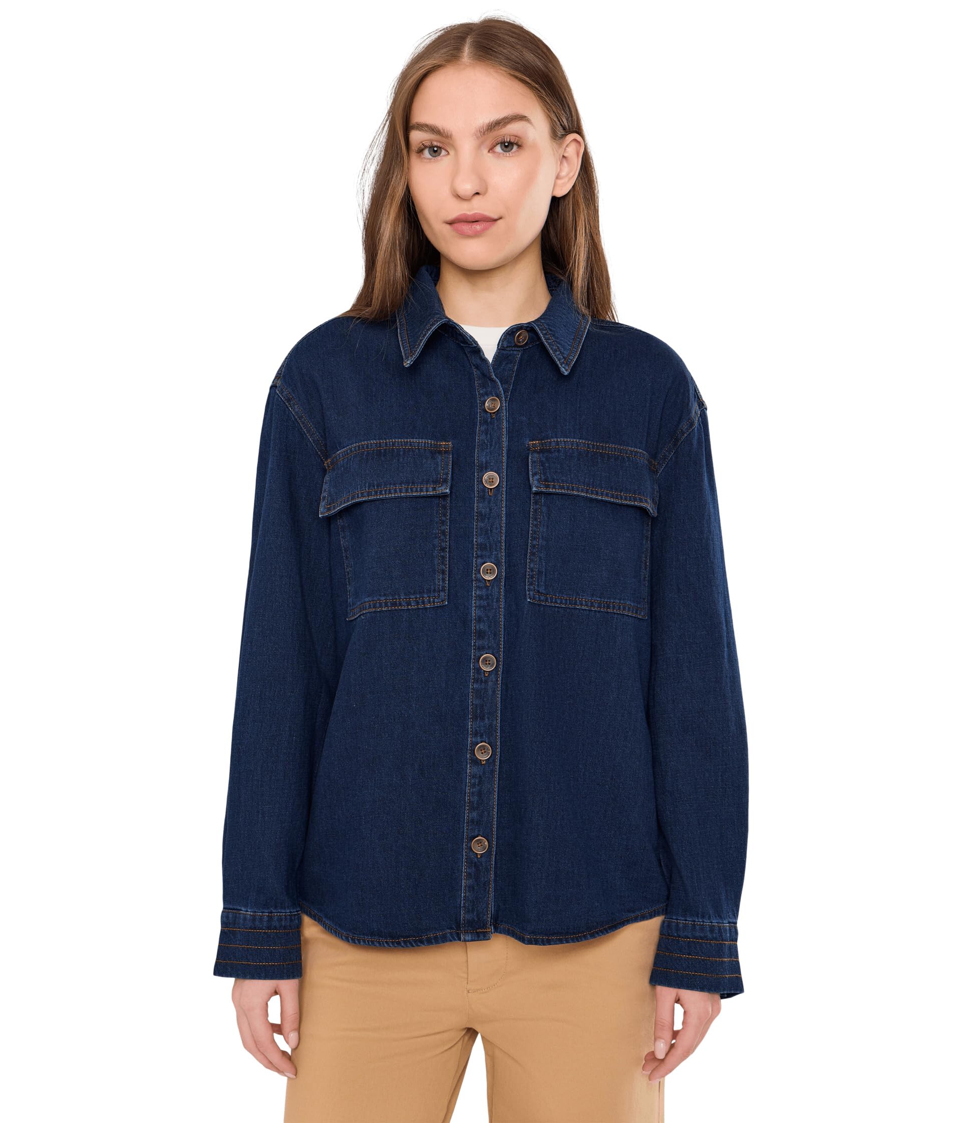 Рубашка Channing-Button Front Long Sleeve с контрастной нитью