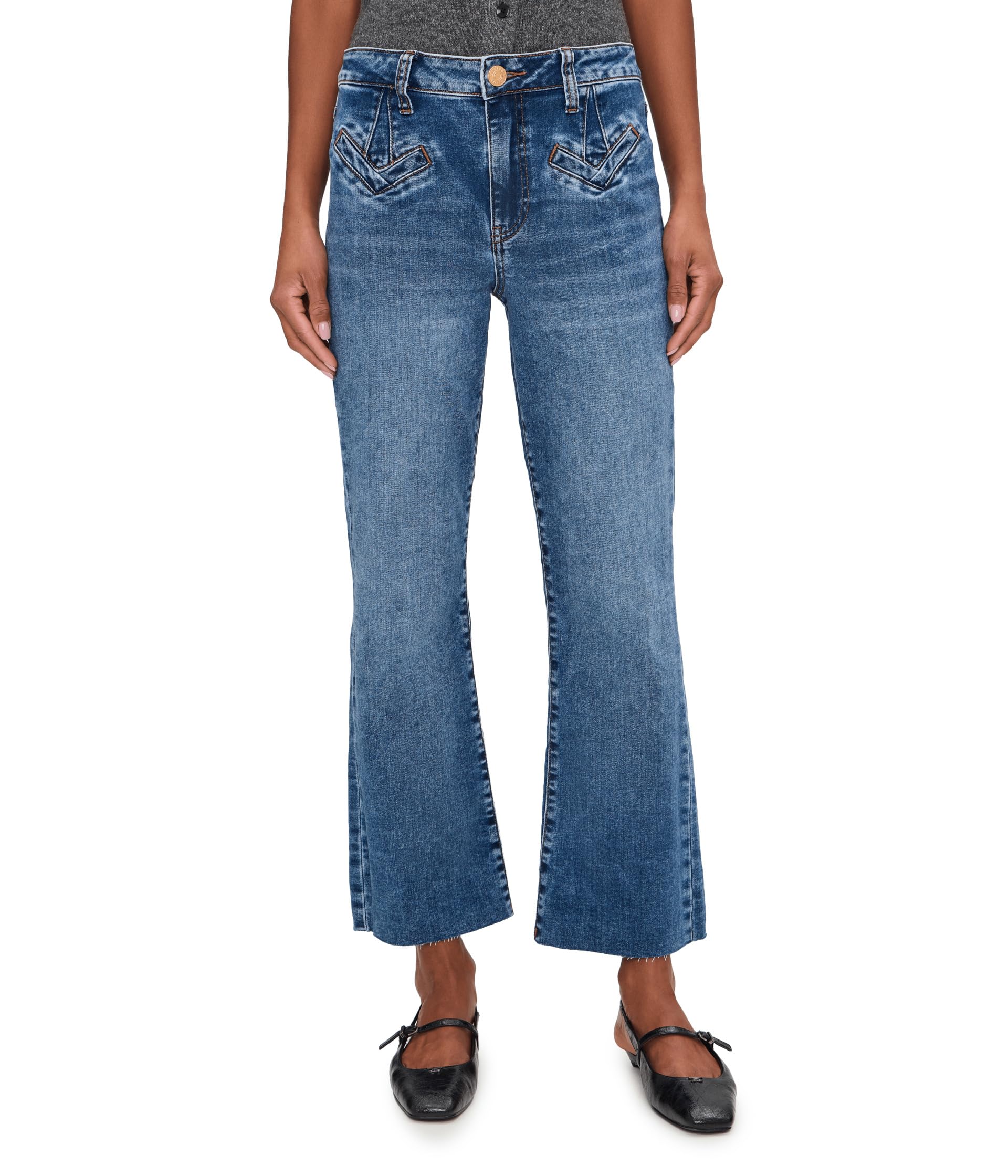 Kelsey High-Rise Ankle Flare Fake Welt Frt Pockets in Excitement