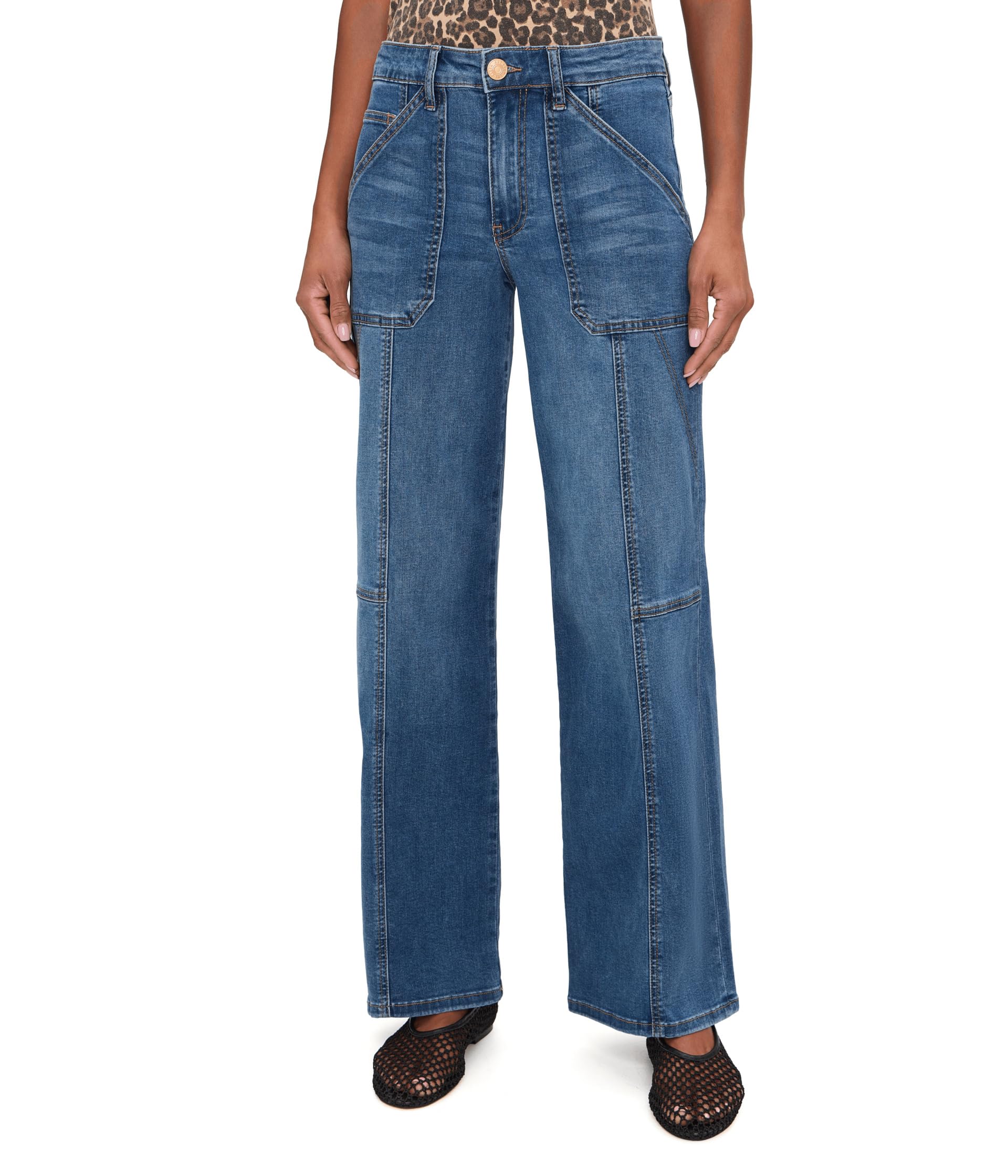 KUT from the Kloth джинсы Jodi- High-Rise Straight Leg, Pork Chop Pocket