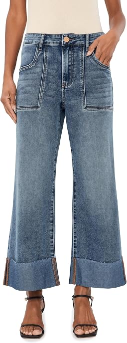 Meg High-Rise Wide Legs Roll Up Hem in Witted Женский