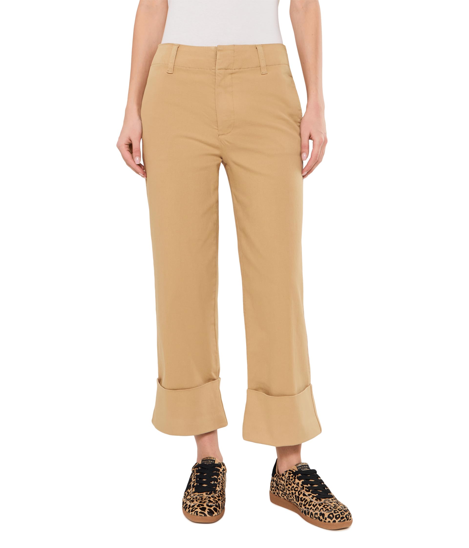 Sienna High-Rise Straight Leg Roll Up in Khaki