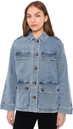 Callista-Oversize Denim Jacket w/ Front Opening