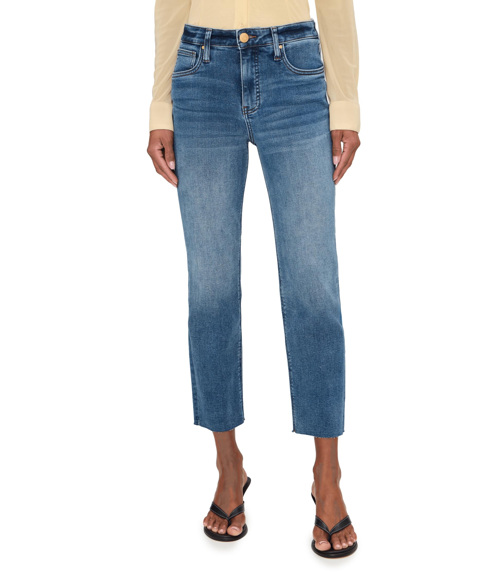 Rachael High-Rise Fab Ab Mom Raw Hem in Faithful