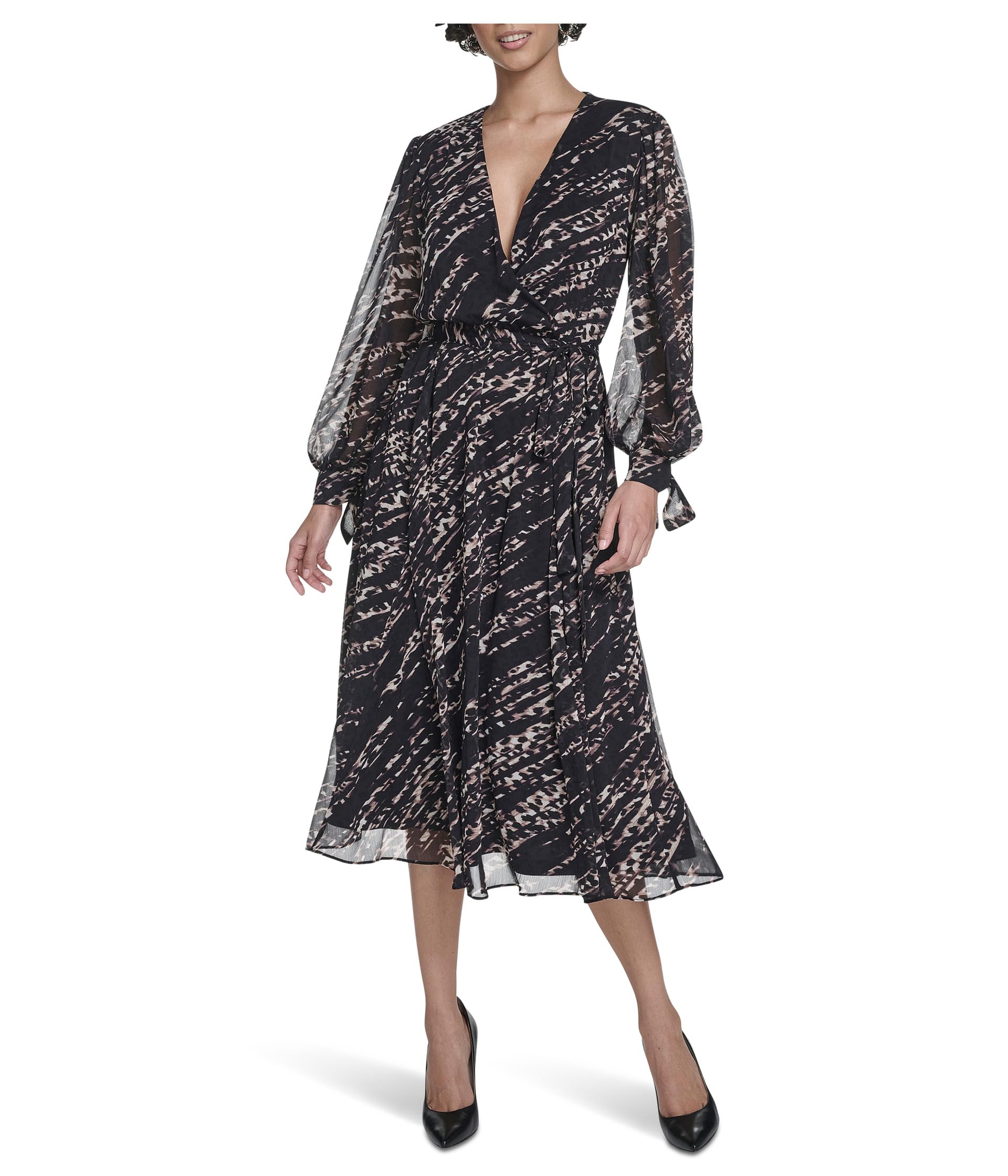 Long Sleeve Chiffon Shirtdress