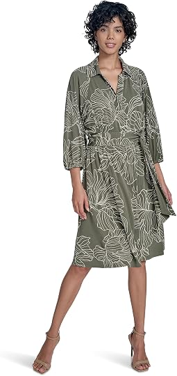 Matte Jersey Puff Sleeve Self Tie Aline