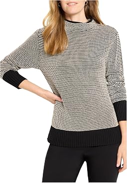 Funnel Neck Pixel Knit Sweater