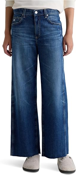 Джинсы AG Jeans Saige Mid-Rise Wide Leg Crop Женские