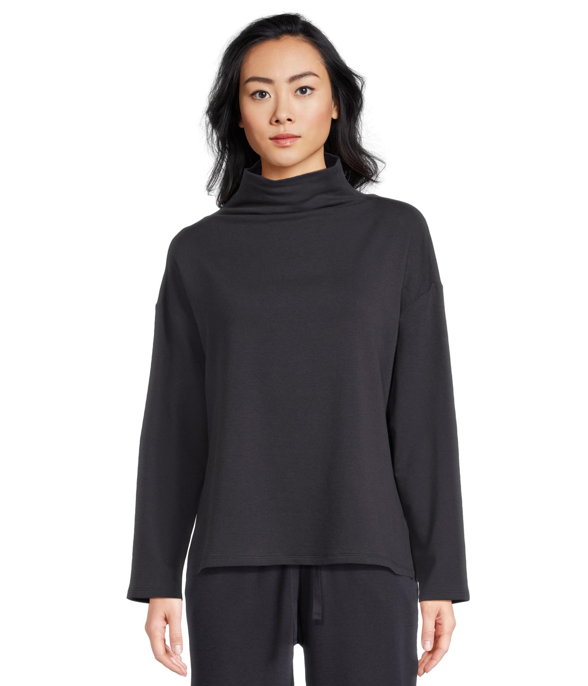 Petite Cozy Brushed Terry Hug Funnel Neck Tunic