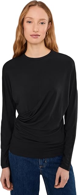 Fixed Drape Long Sleeve Crew