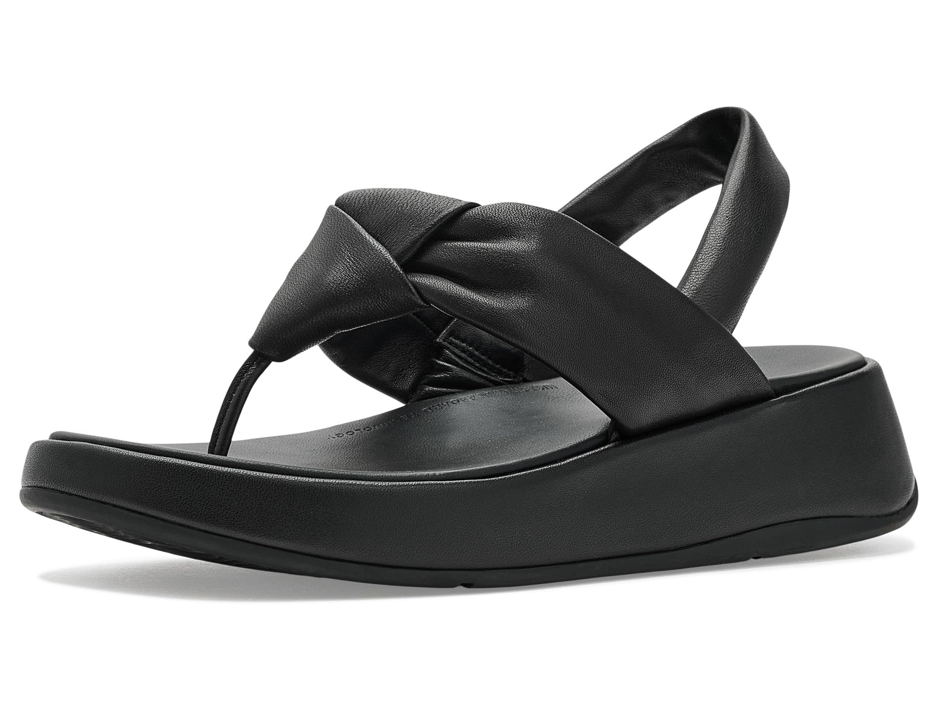 F Mode Knot Soft Leather Back Strap Sandals