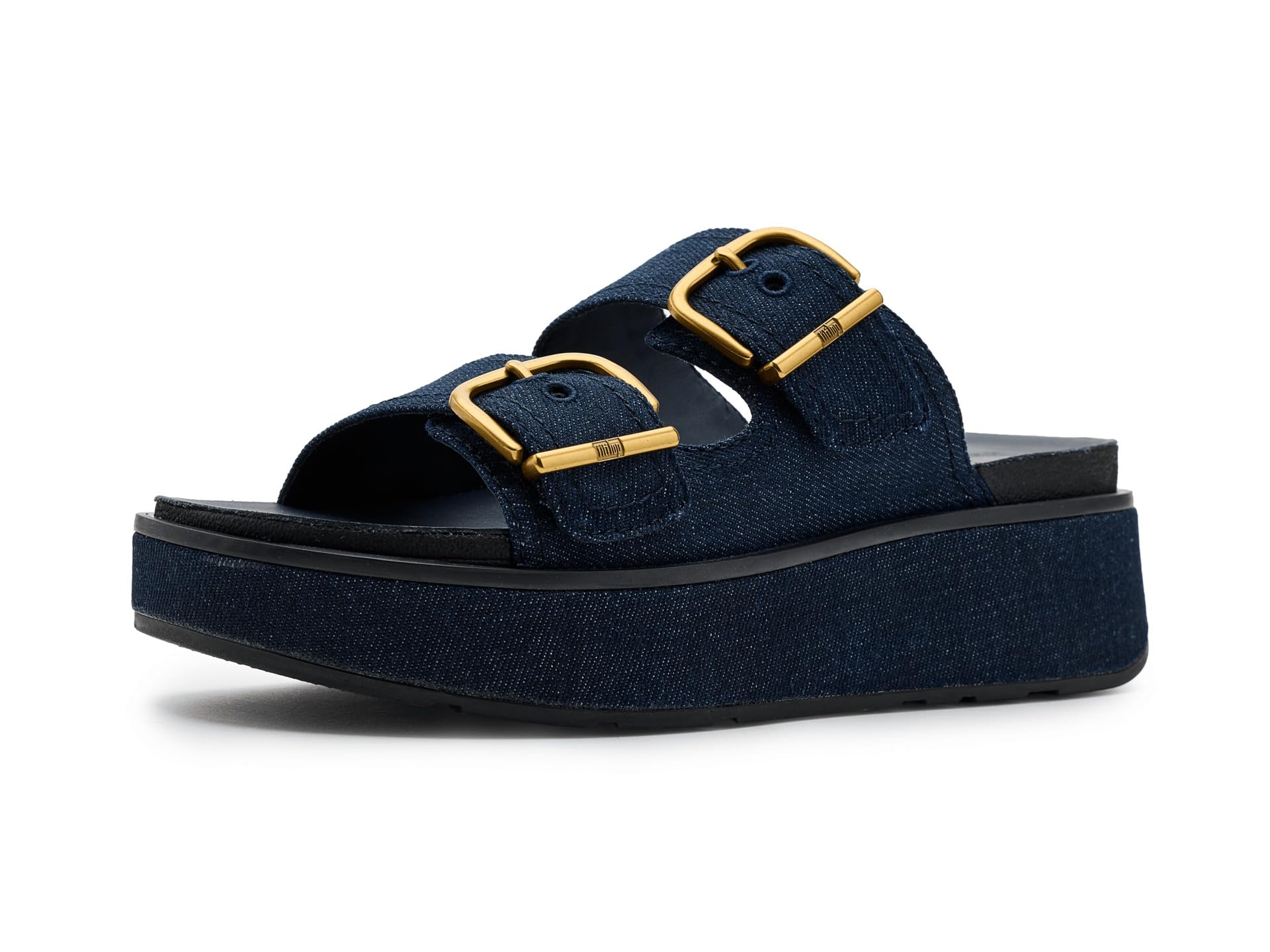 Gen FF Max Buckle Two Bar Denim Slides