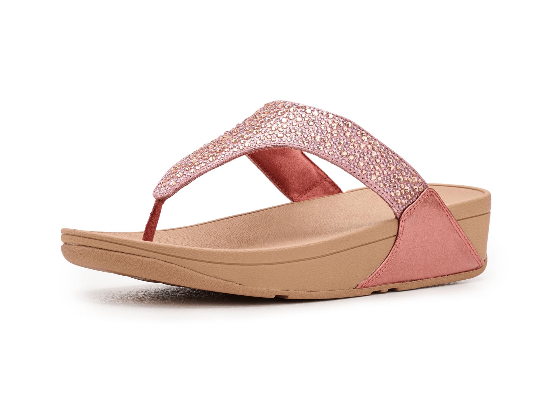 Lulu Crystal-mix Metallic Toe-post Sandals
