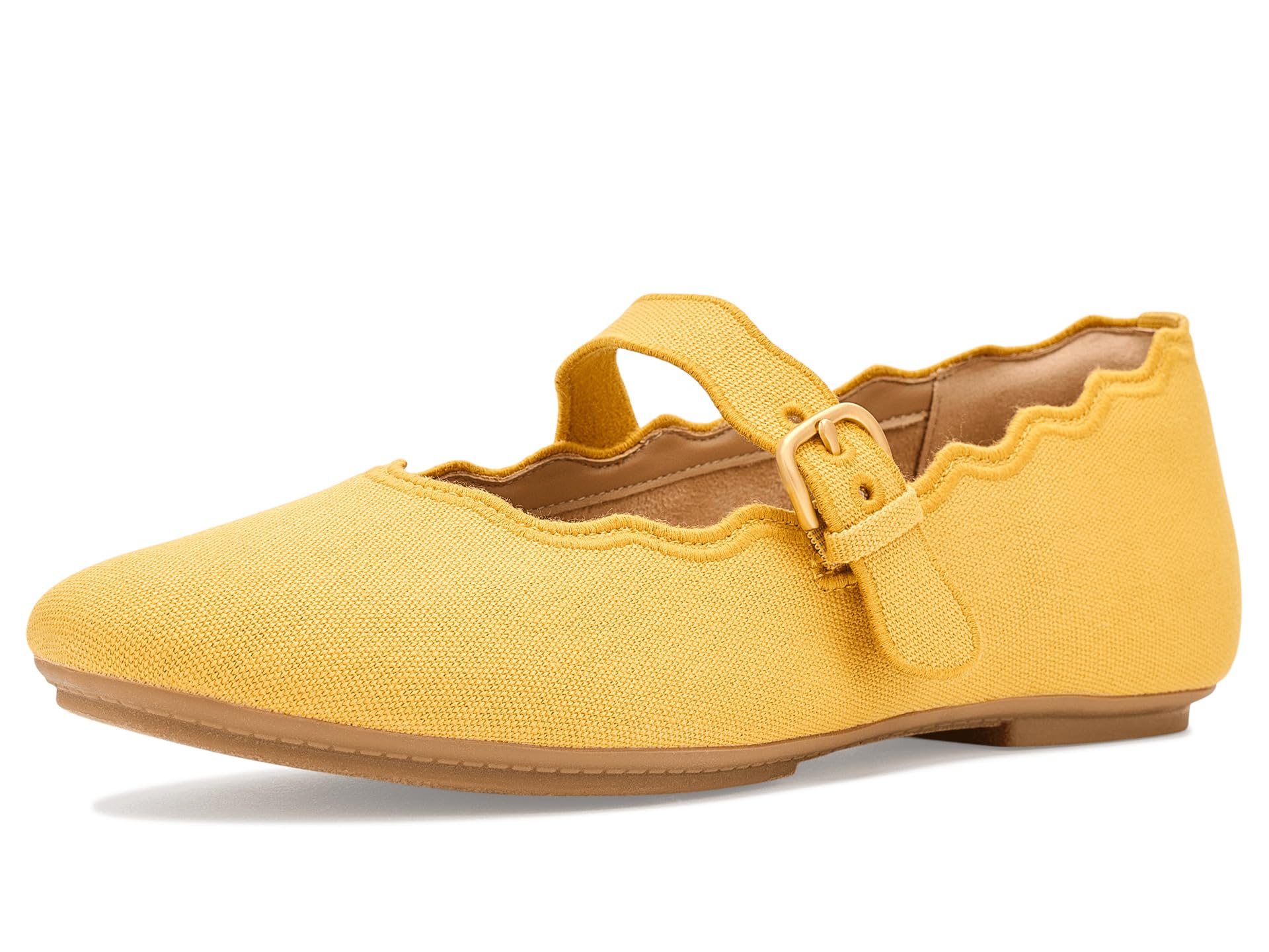 Delicato Wave-Edge Canvas Mary Janes