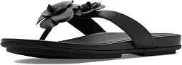 Gracie Flower Leather Flip-flops