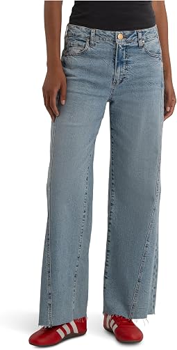 Женские джинсы KUT from the Kloth Meg High-Rise Wide Leg с необработанным краем