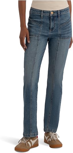 Джинсы Kelsey High-Rise Ankle Flare Front Seams Patch Pocket