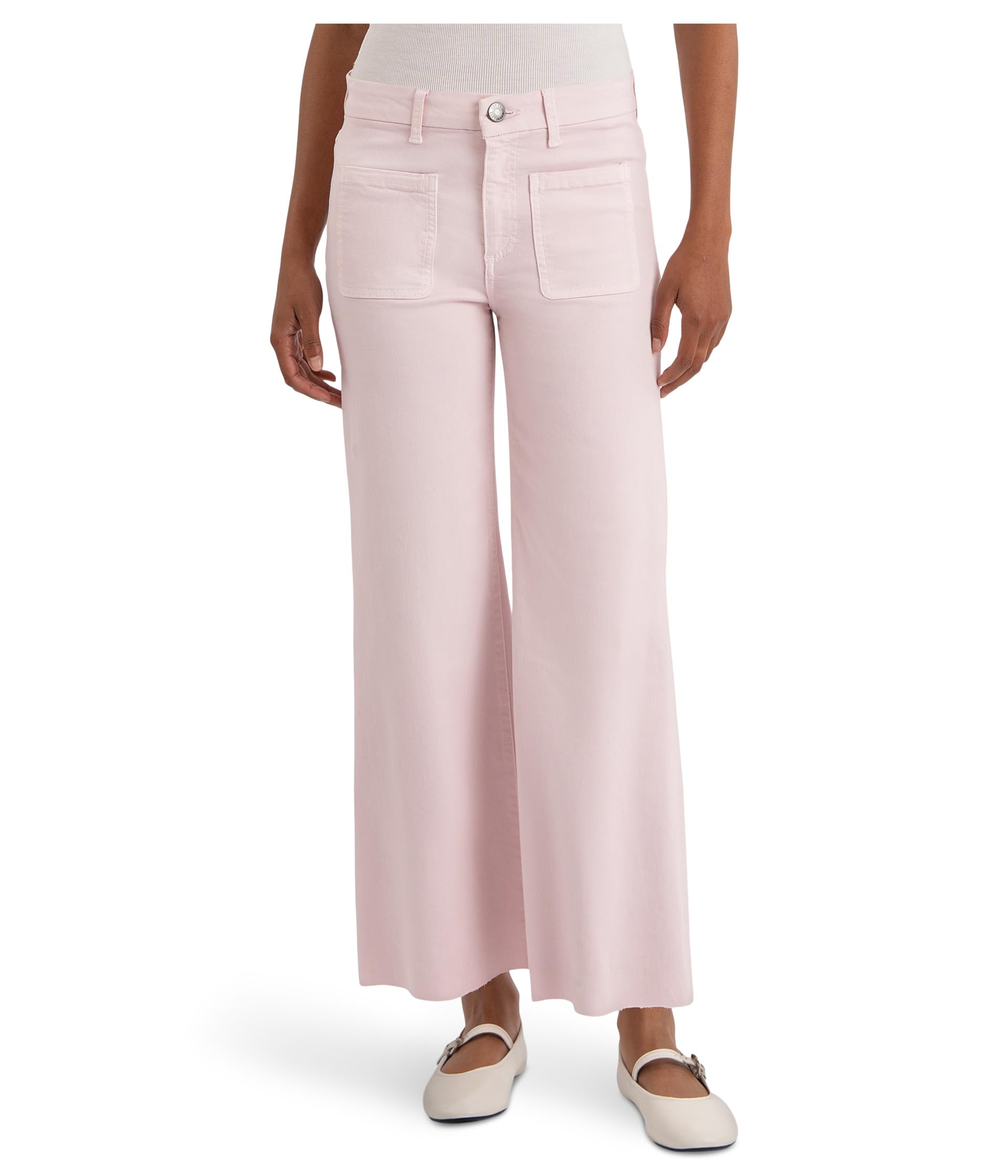 Meg High-Rise Wide Leg Raw Hem