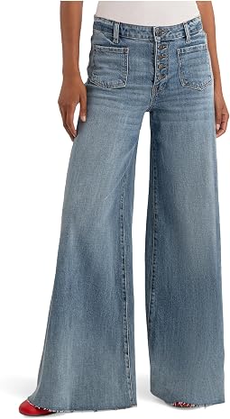 Blake High-Rise Super Wide Leg W Patch Pockets Raw Hem