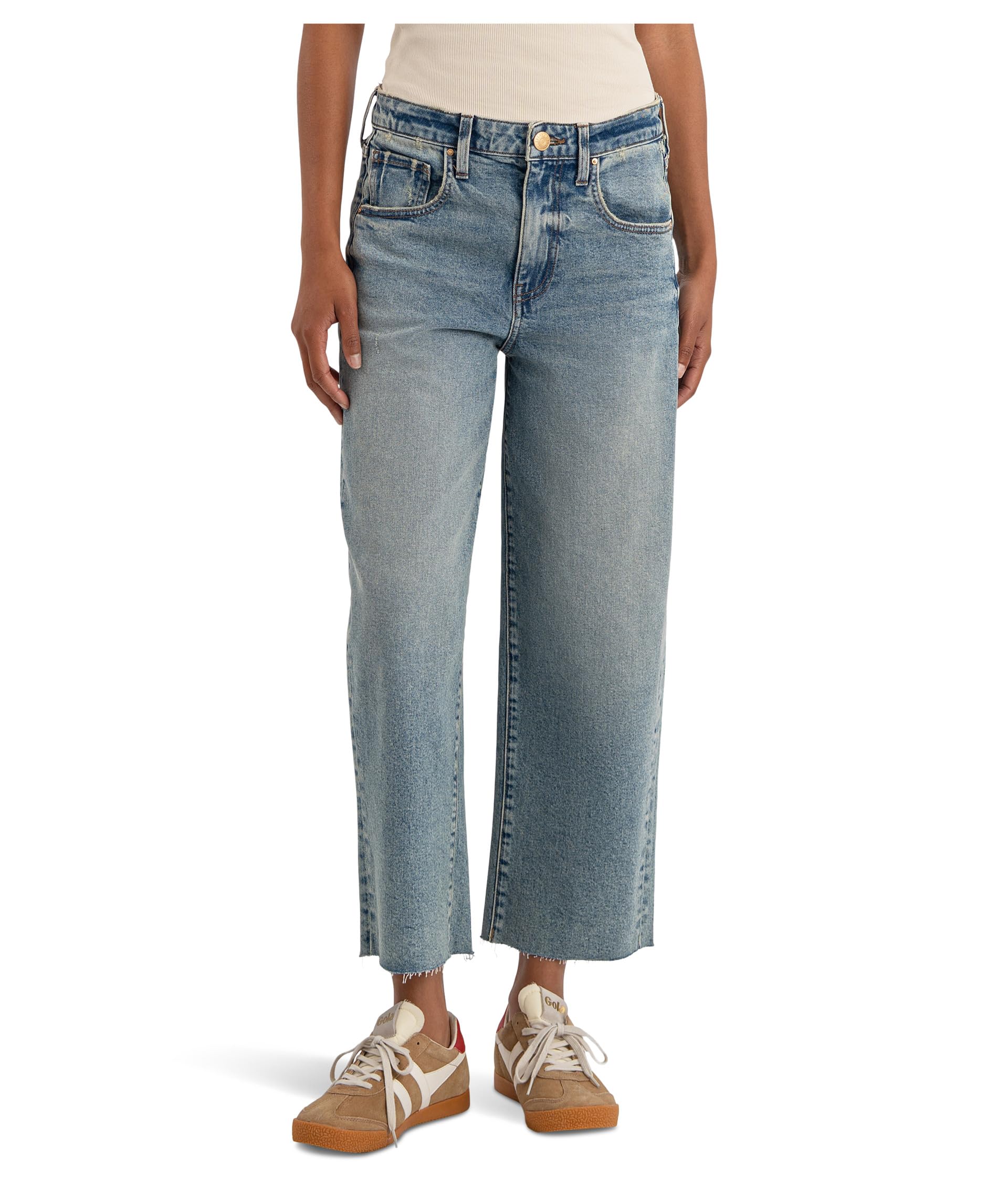 Gwen High-Rise Wide Leg Slouchy Raw Hem 5 Pockets
