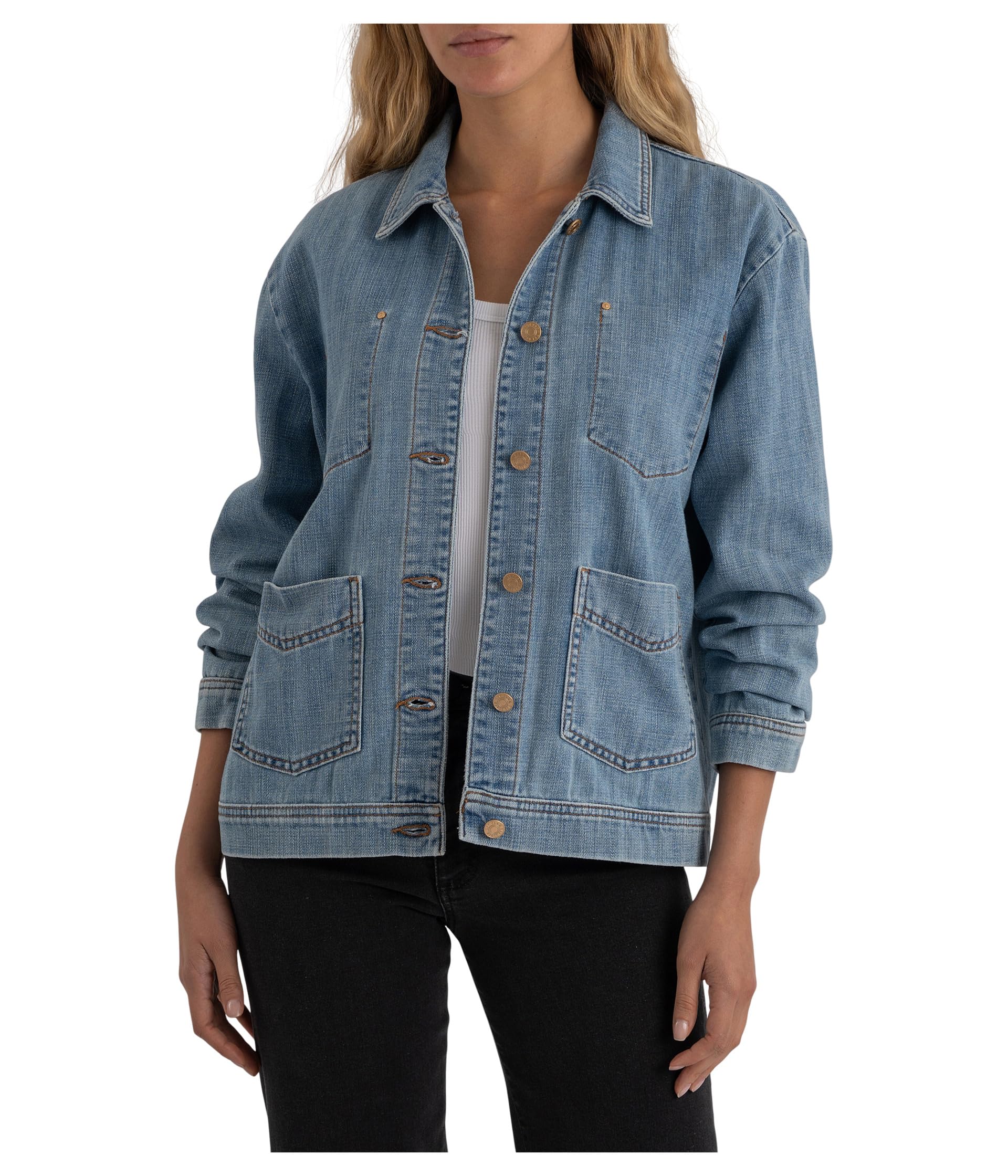 Loretta-Long Sleeve Button Front Jacket