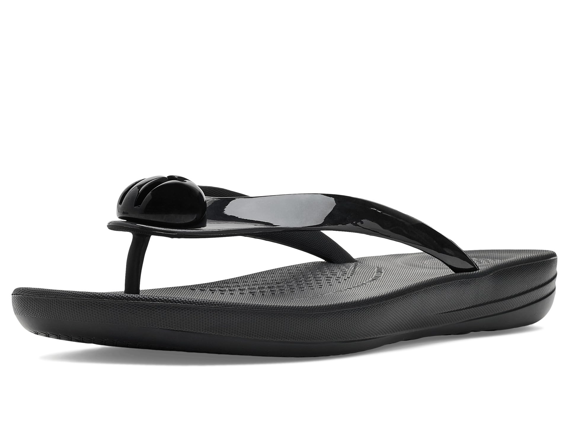 Iqushion Glossy-Button Flip-Flops