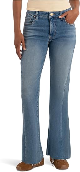 Kelly High-Rise Kick Flare Side Inset Raw Hem