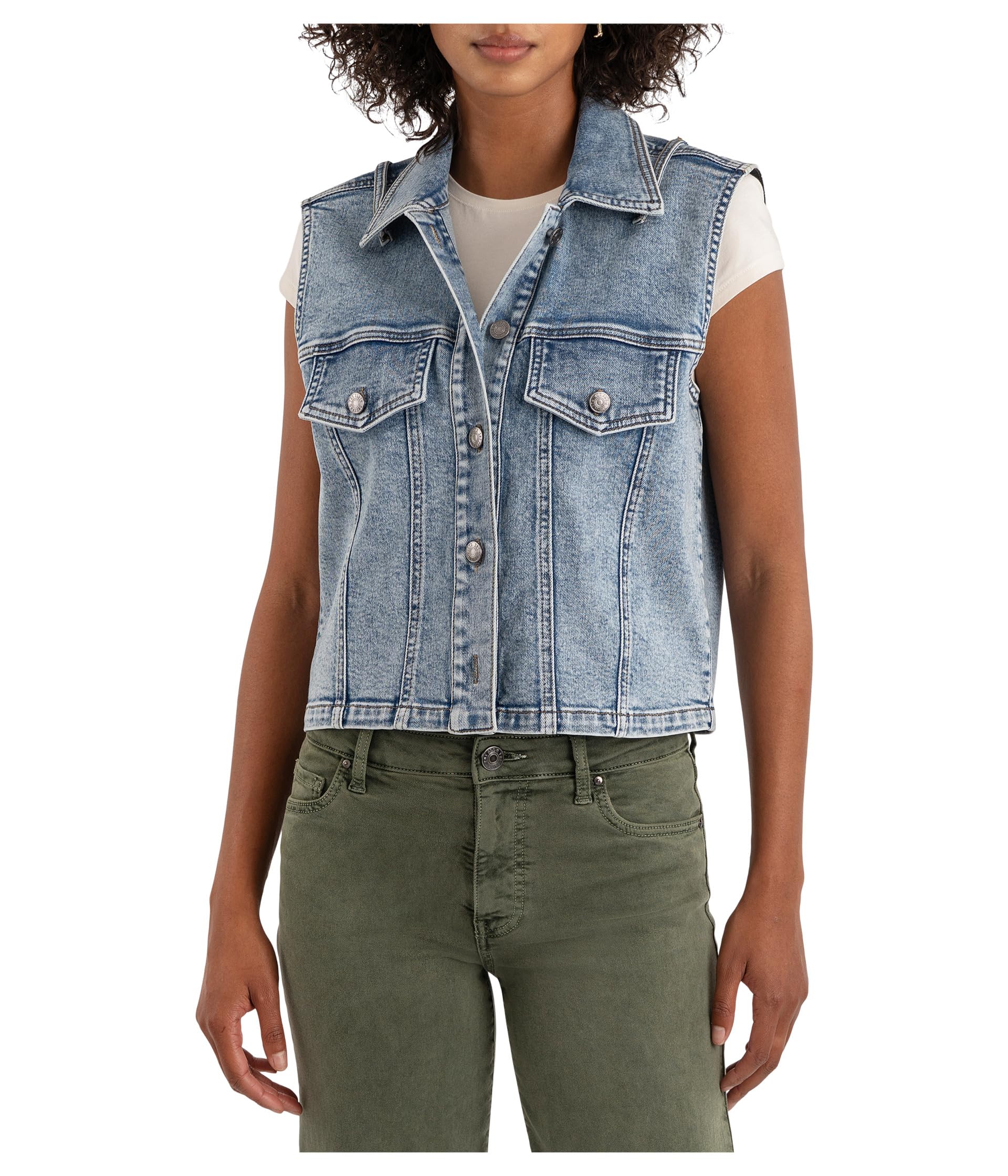 Frankie- Button Front Vest With Flap