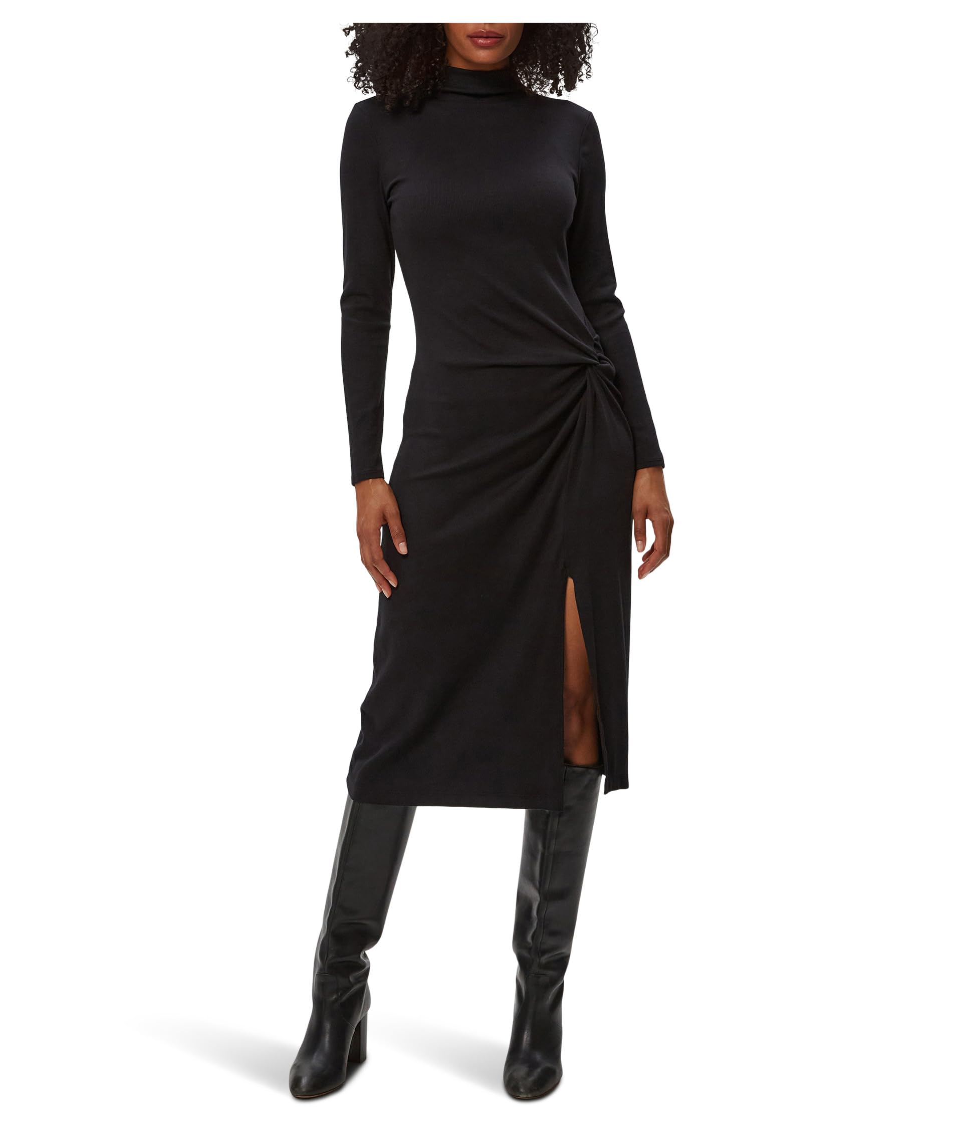 Tish Mock Neck Midi Dress w/ Slit