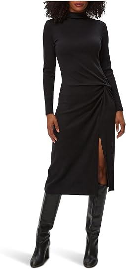 Tish Mock Neck Midi Dress w/ Slit