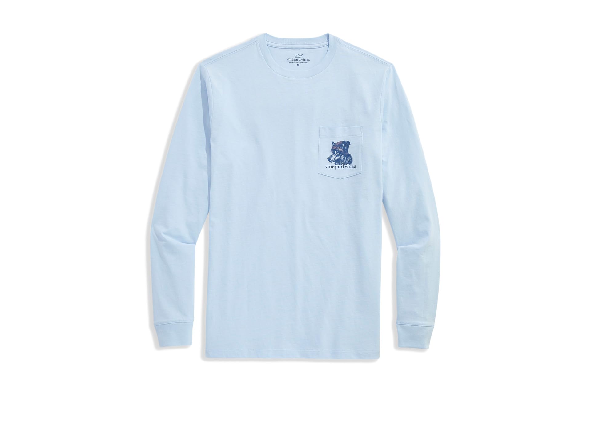 Vineyard Vines Мужская футболка Husky Ski Dog Long Sleeve Pocket