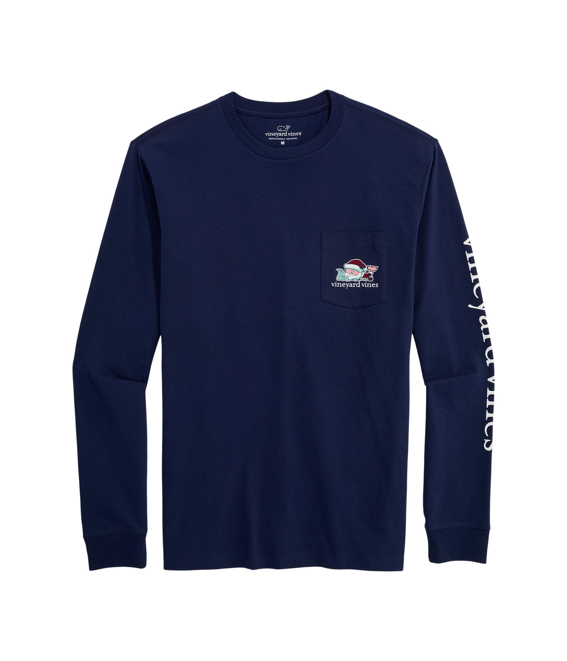 Santa Whale List Long Sleeve Pocket Tee
