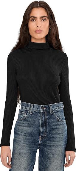 Coverstitch Turtleneck Drapey Rayon Rib