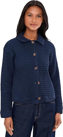 Long Sleeve Waffle Swing Jacket