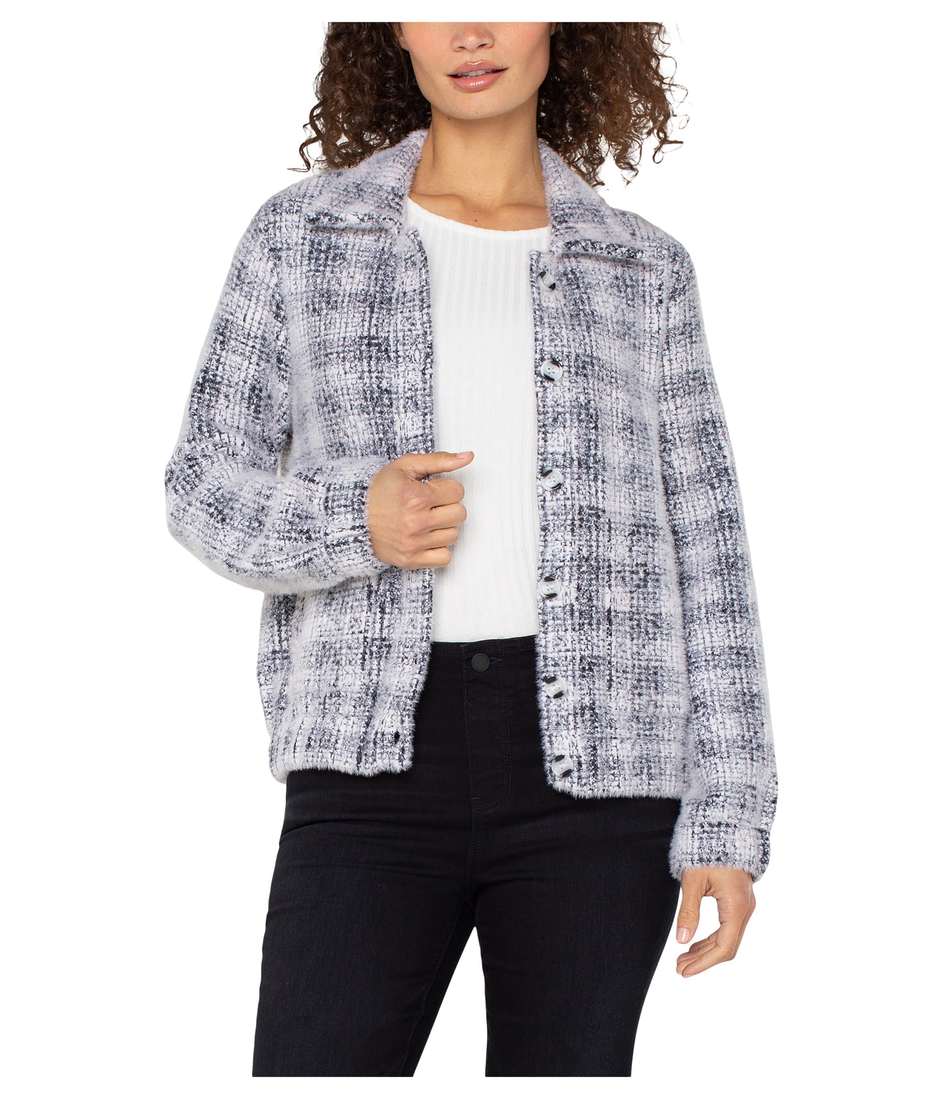 Long Sleeve Collared Bomber Sweater Jacket