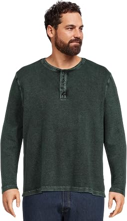 Мужская рубашка Henley с длинным рукавом на 3 пуговицы