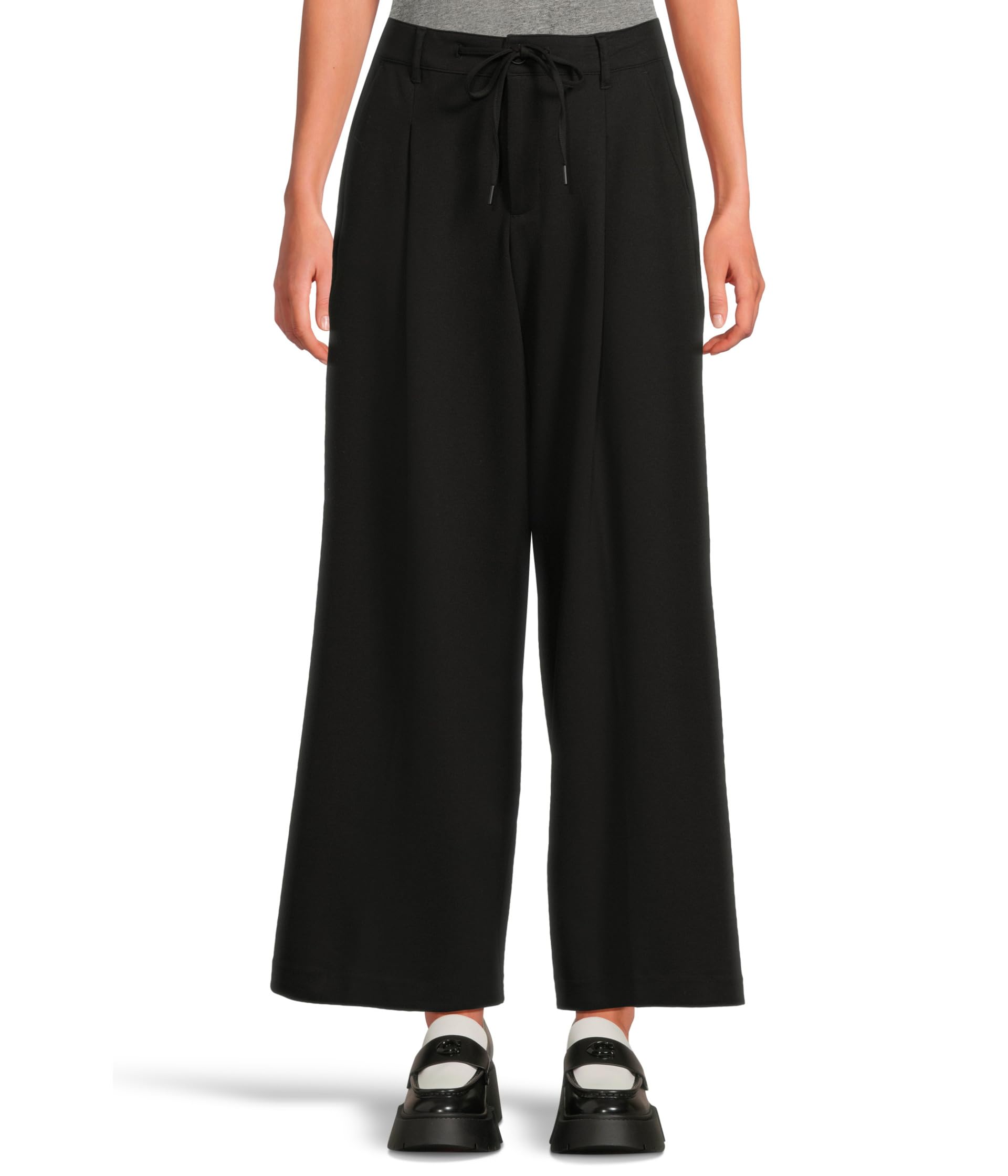 High-Rise Wide Leg Pleated Trouser