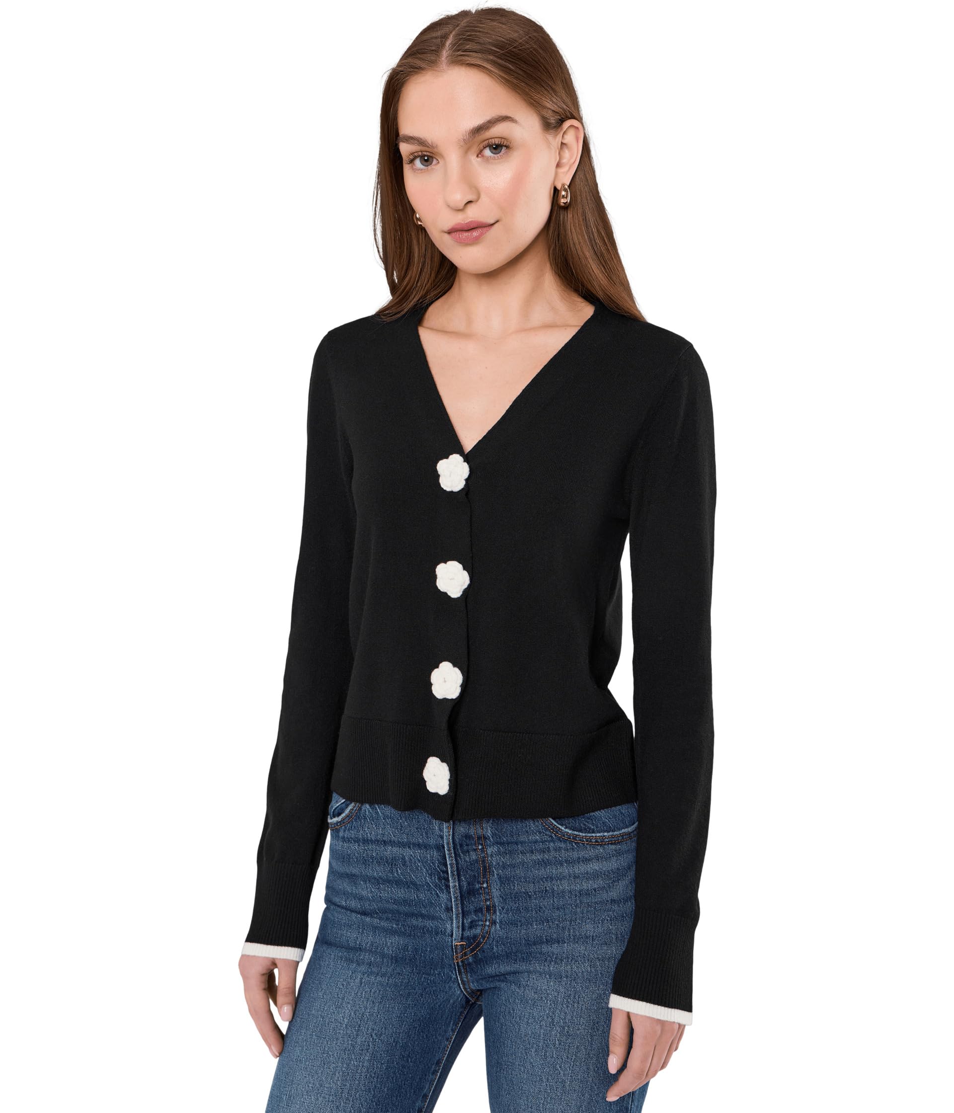 Кардиган CeCe Crochet Floral Button Front