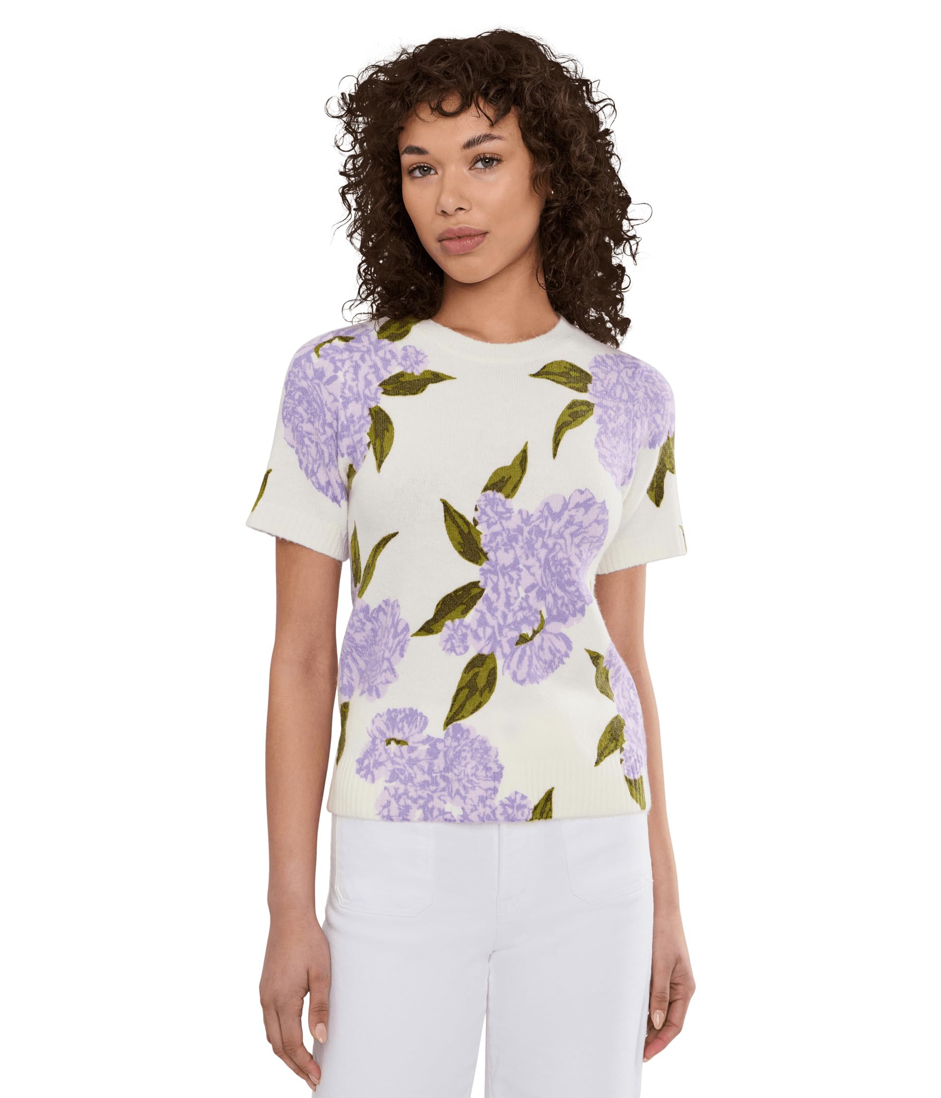 Short Sleeve Hydrangea Sweater
