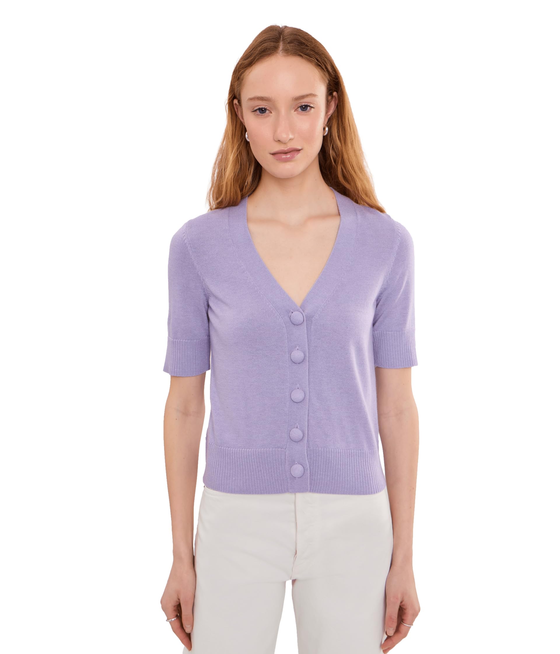 Short Sleeve Button Front Cardigan