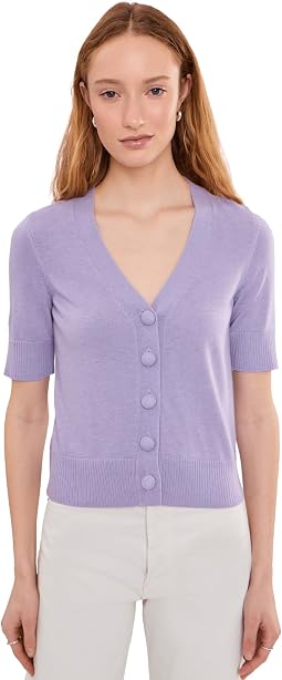 Short Sleeve Button Front Cardigan