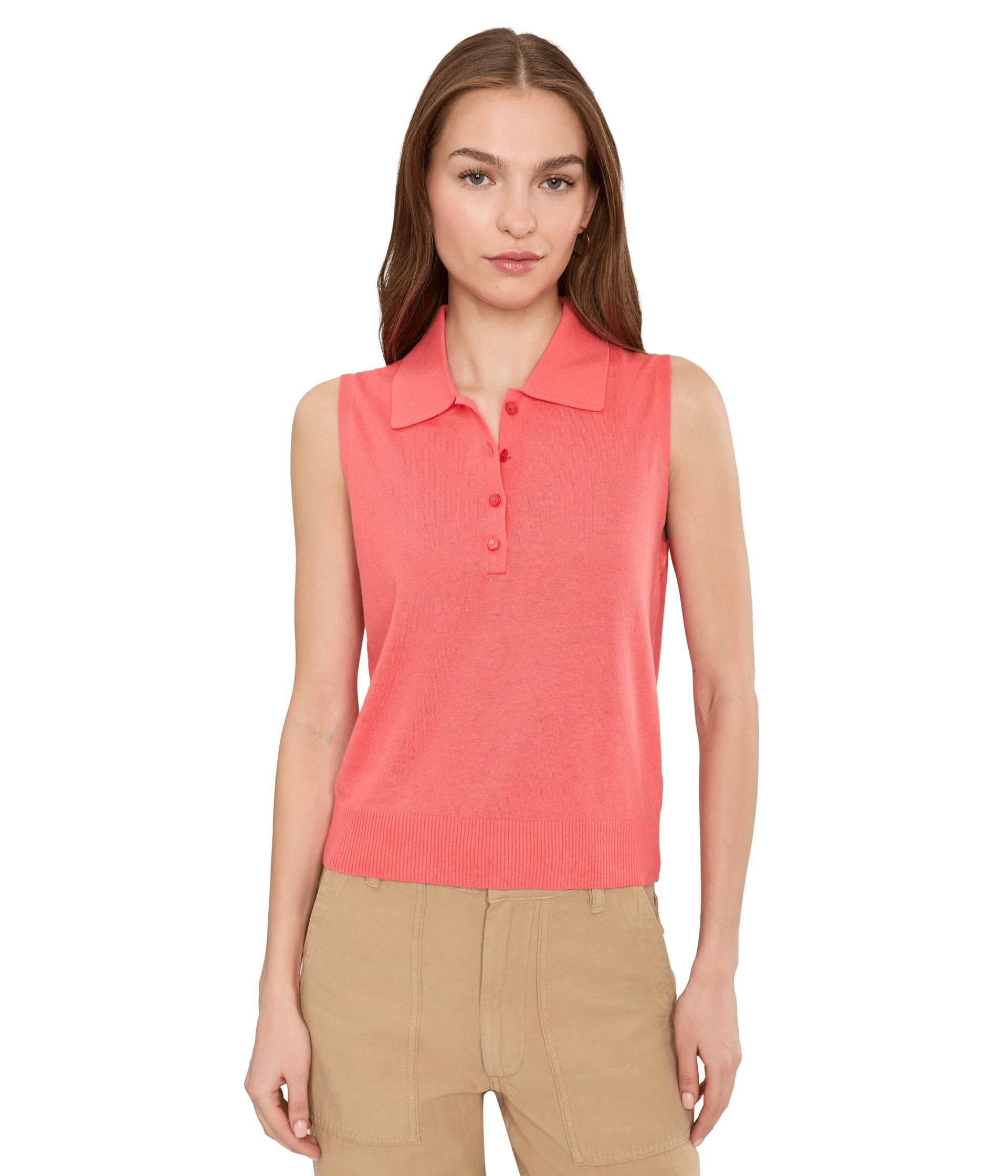 Sleeveless Polo Sweater