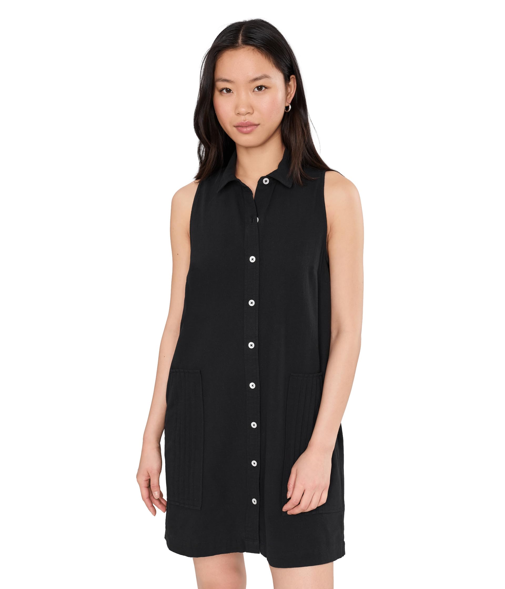 Sleeveless Pleat Pocket Dress