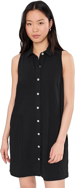 Sleeveless Pleat Pocket Dress