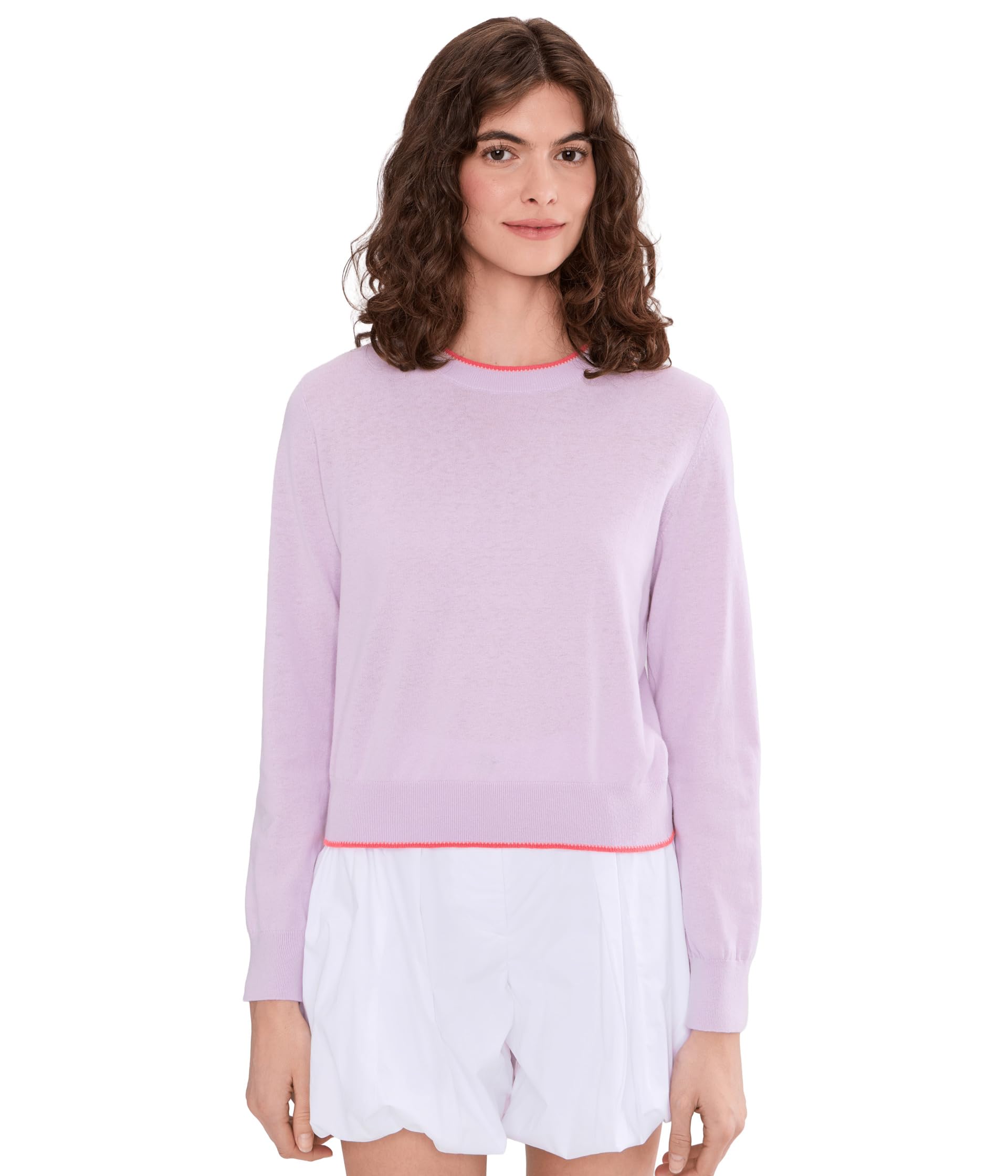 Picot Edge Crewneck Sweater