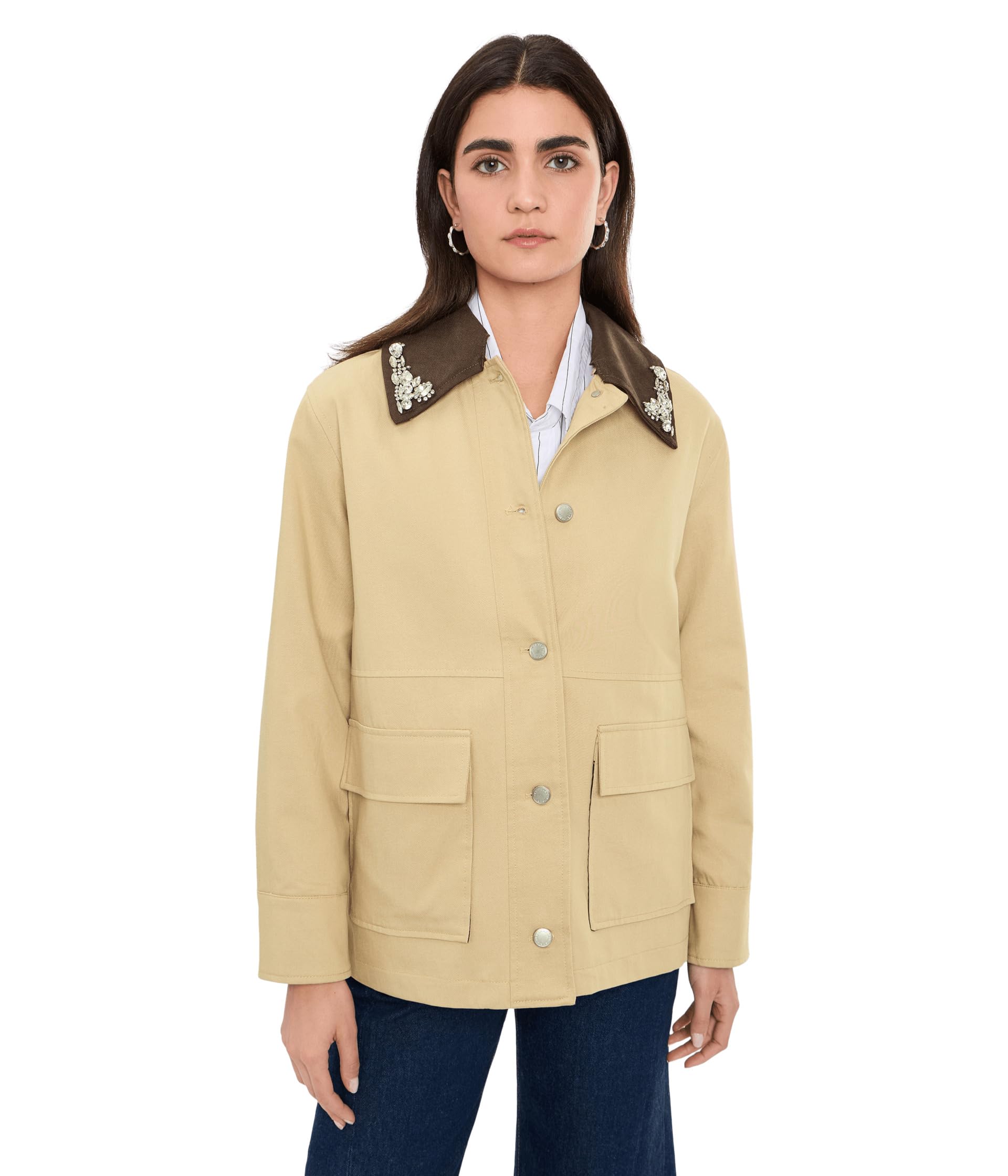 Barn Jacket With Embellished Collar