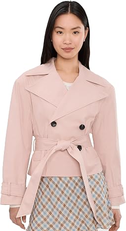 Cropped Belted Trench Coat